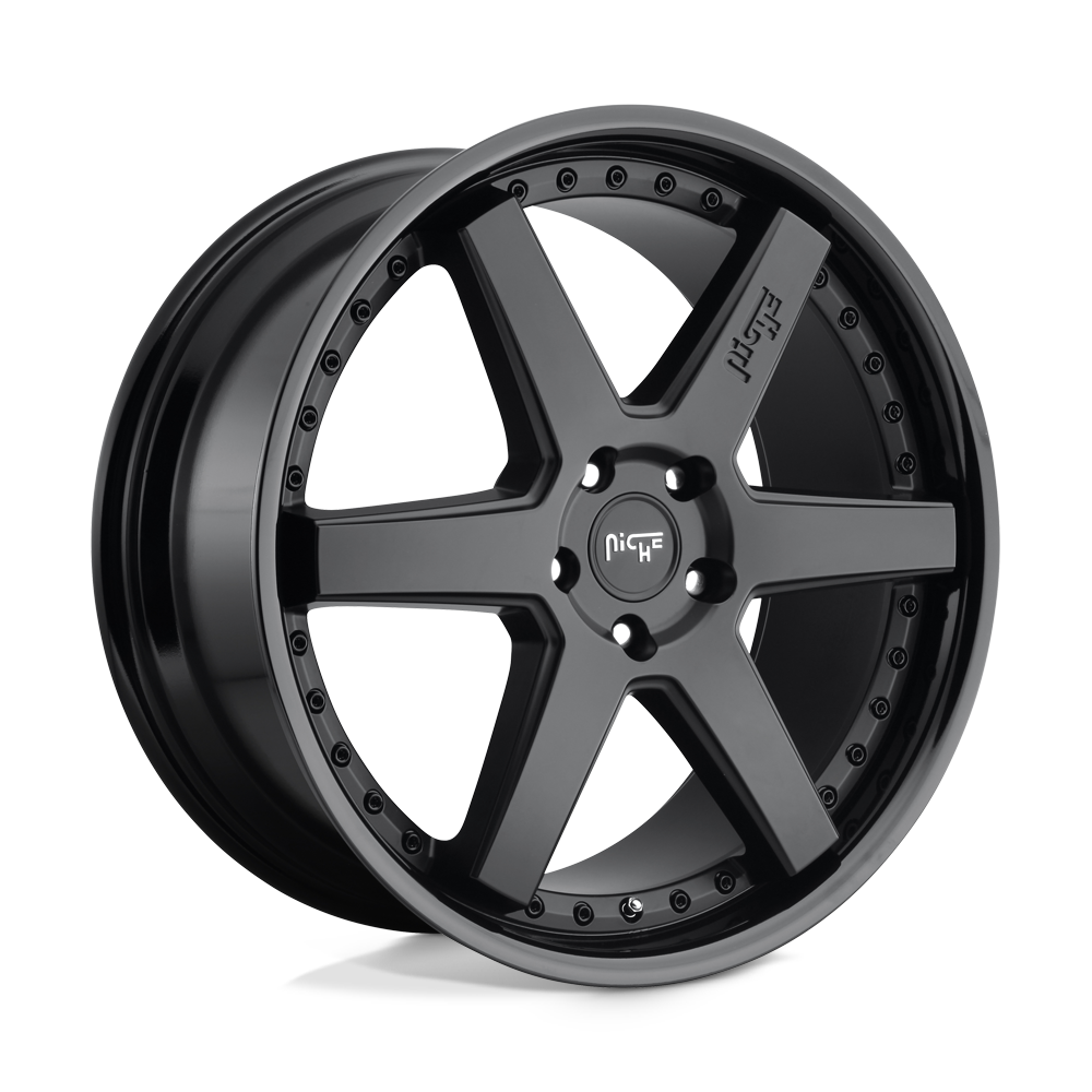 18X8.5 GLOSS BLACK MATTE BLACK 35MM Niche 1PC Wheel