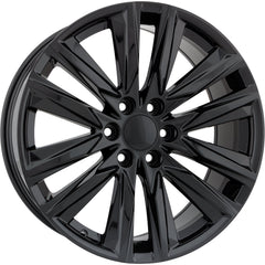  22x9 Factory Replacement New Alloy Wheel for 2021-2024 Cadillac Escalade with 12 Spoke Painted Black