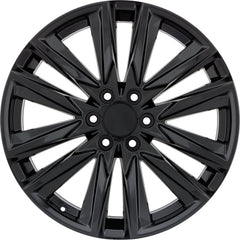  22x9 Factory Replacement New Alloy Wheel for 2021-2024 Cadillac Escalade with 12 Spoke Painted Black