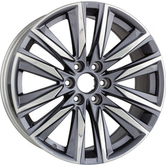  22x9 Factory Replacement New Alloy Wheel for 2021-2024 Cadillac Escalade with 12 Spoke Painted Charcoal/Polished