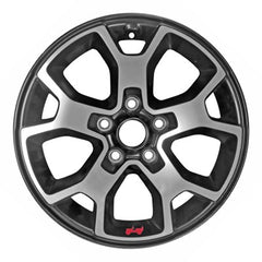 17x7.5 Aluminum Wheel - Polished Black With Red Sticker