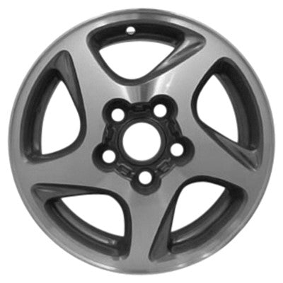 15x6 Aluminum Wheel - Machined W/CHARCOAL Pocket
