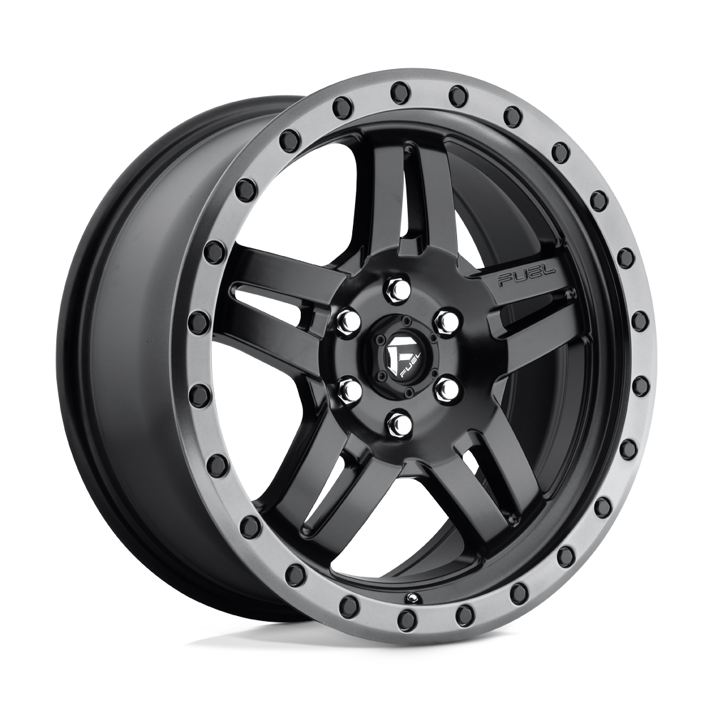 18X8 MATTE BLACK GUN METAL RING 27MM Fuel 1PC Wheel