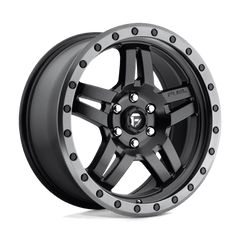 18X8 MATTE BLACK GUN METAL RING 27MM Fuel 1PC Wheel