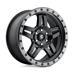 18X8 MATTE BLACK GUN METAL RING 27MM Fuel 1PC Wheel