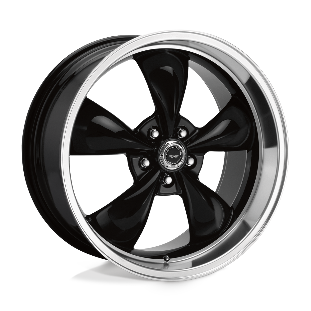 17X9 GLOSS BLACK MACHINED LIP 24MM American Racing Wheel
