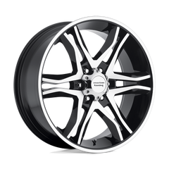 18X8.5 GLOSS BLACK MACHINED 30MM American Racing Wheel