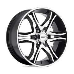 18X8.5 GLOSS BLACK MACHINED 30MM American Racing Wheel