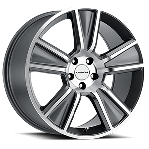 20X11 Anthracite Machined Face wheel with bolt pattern of 5-120