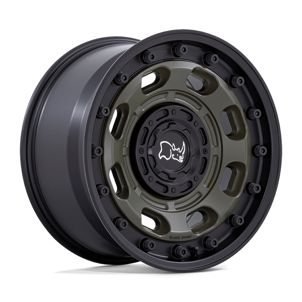 16X8 OLIVE DRAB GREEN WITH BLACK LIP 38MM Black Rhino Wheel