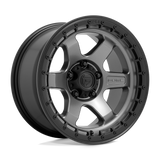 18X9 MATTE GUNMETAL WITH BLACK RING 20MM Fuel 1PC Wheel