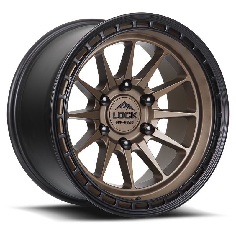 Lock Offroad Baja 17x9 6x139.7 -12et 106.2 Matte Desert Bronze w/ Matte Black Ring Wheel