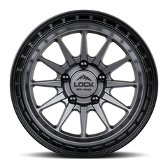 Lock Offroad Baja 17x9 5x127 0et 71.5 Matte Gray w/ Matte Black Ring Wheel