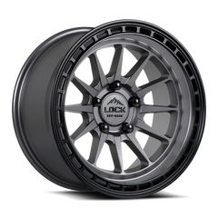 Lock Offroad Baja 17x9 5x127 0et 71.5 Matte Gray w/ Matte Black Ring Wheel