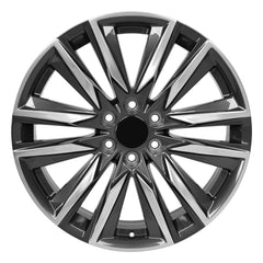 22x9 Replica Wheel CA91 fits Cadillac Escalade - Gunmetal with Polished Face