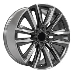 22x9 Replica Wheel CA91 fits Cadillac Escalade - Gunmetal with Polished Face