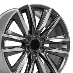22x9 Replica Wheel CA91 fits Cadillac Escalade - Gunmetal with Polished Face