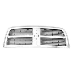 FRONT GRILLE -  BLACK TEXTURED BARS AND CHROME FRAME -  MADE OF PLASTIC