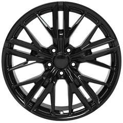 20" Replica Wheel CV25 Fits Chevrolet Camaro ZL1- Design One with lug nuts |Black - GM/Dodge/Jeep Factory Style - Set of 20 - 14x1.5mm - 7/8" Hex