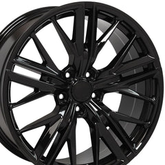 20" Replica Wheel CV25 Fits Chevrolet Camaro ZL1- Design One with lug nuts |Black - GM/Dodge/Jeep Factory Style - Set of 20 - 14x1.5mm - 7/8" Hex