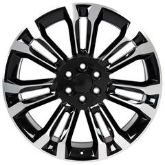 24x10 Replica Wheel CV43 fits Chevrolet Silverado 1500 - Black Machined