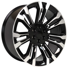 24x10 Replica Wheel CV43 fits Chevrolet Silverado 1500 - Black Machined