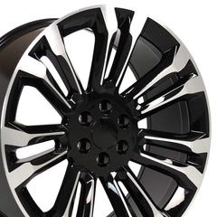 24x10 Replica Wheel CV43 fits Chevrolet Silverado 1500 - Black Machined