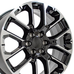 22x9 Replica Wheel CV67 fits Chevrolet Suburban 1500 - Black Machined