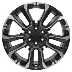 22x9 Replica Wheel CV68 fits Chevrolet Suburban 1500 - Satin Black with Milled Edge