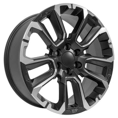 22x9 Replica Wheel CV68 fits Chevrolet Suburban 1500 - Satin Black with Milled Edge