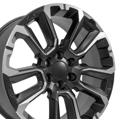 22x9 Replica Wheel CV68 fits Chevrolet Suburban 1500 - Satin Black with Milled Edge