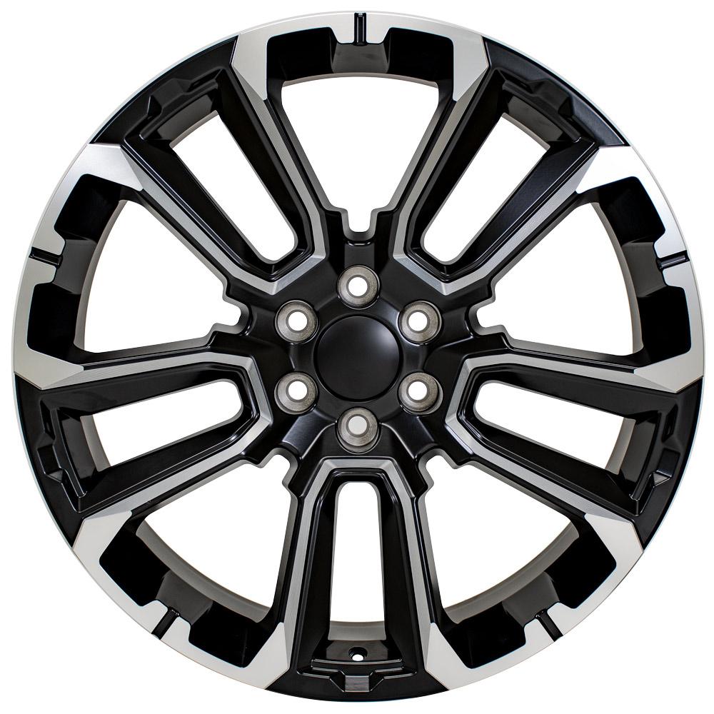 24x10 Replica Wheel CV68 fits Chevrolet Suburban 1500 - Satin Black with Milled Edge
