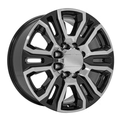 20x8.5 Replica Wheel CV70A fits GMC Sierra 2500 3500 HD Denali - Black Machined