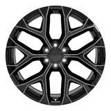 24x10 Replica Wheel CV98B fits Chevy Silverado - Black with Milled Edge