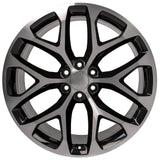 24x10 Replica Wheel CV98B fits Chevy Silverado - Black Machined