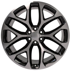 24x10 Replica Wheel CV98B fits Chevy Silverado - Black Machined