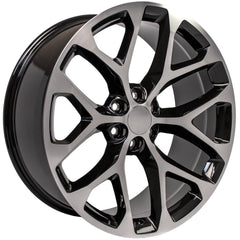 24x10 Replica Wheel CV98B fits Chevy Silverado - Black Machined