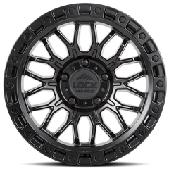 Lock Offroad Combat 17x9 5x127 +1et 71.5 Matte Black w/ Matte Black Ring Wheel