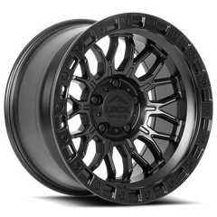 Lock Offroad Combat 17x9 5x127 +1et 71.5 Matte Black w/ Matte Black Ring Wheel