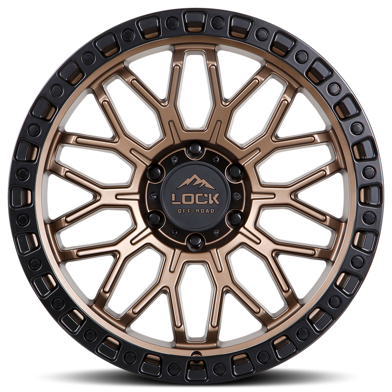 Lock Offroad Combat 17x9 6x139.7 -12et 106.2 Matte Bronze w/ Matte Black Ring Wheel