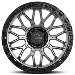 Lock Offroad Combat 20x9 5x127 0et 71.5 Matte Gray w/ Matte Black Ring Wheel