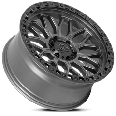 Lock Offroad Combat 17x9 5x127 +1et 71.5 Matte Gray w/ Matte Black Ring Wheel