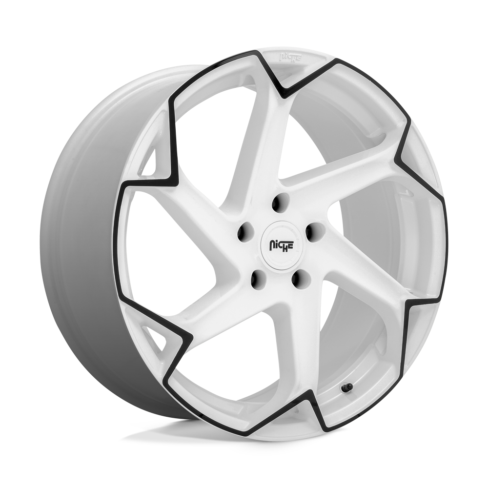 20X9 GLOSS WHITE WITH BLACK 35MM Niche 1PC Wheel