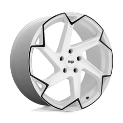 20X10.5 GLOSS WHITE WITH BLACK 40MM Niche 1PC Wheel
