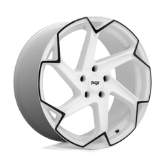 20X10.5 GLOSS WHITE WITH BLACK 40MM Niche 1PC Wheel