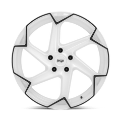 20X10.5 GLOSS WHITE WITH BLACK 40MM Niche 1PC Wheel