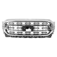 FRONT GRILLE -  FOR XLT MODELS -  2 MAIN BARS CHROME WITH CHROME FRAME -
