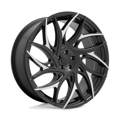 20X9 GLOSS BLACK WITH MACHINED SPOKES 35MM DUB 1PC Wheel