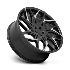 20X9 GLOSS BLACK WITH MACHINED SPOKES 35MM DUB 1PC Wheel