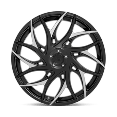 20X9 GLOSS BLACK WITH MACHINED SPOKES 35MM DUB 1PC Wheel